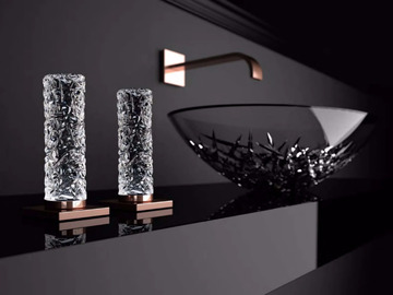 GLAMOROUS TUNING - Deck-mounted crystal remote control tap by Glass Design - view 2